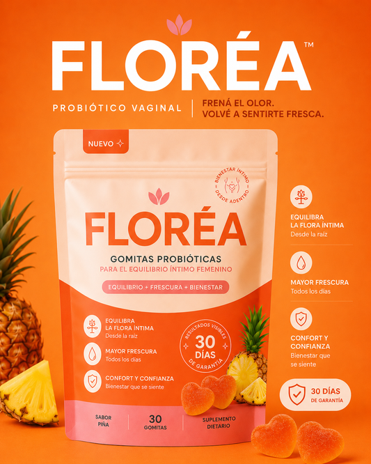FLORÉA™ PROBIÓTICO VAGINAL | FRENÁ EL OLOR. VOLVÉ A SENTIRTE FRESCA.